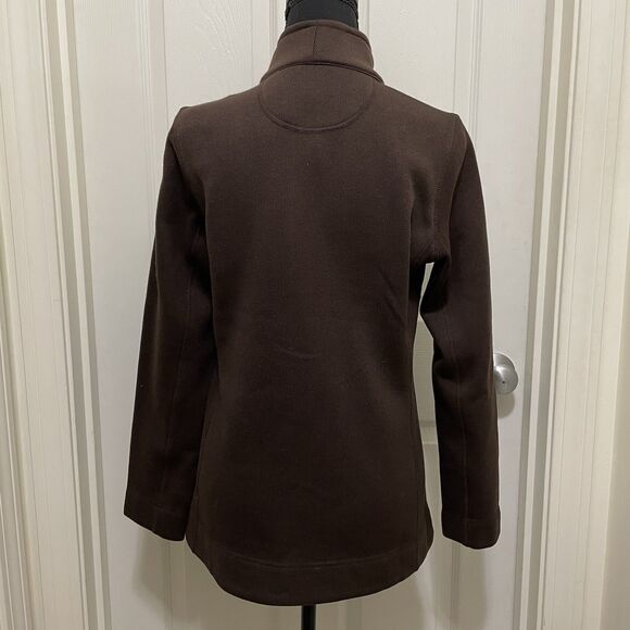 Calvin Klein Knit Full Zip Brown Fleece Jacket Lightweight Women's Small - Picture 3 of 8